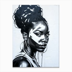 Graffiti Mural Of Beautiful Black Woman 133 Canvas Print