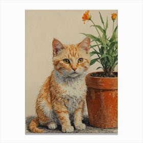 Orange Tabby Cat 5 Canvas Print
