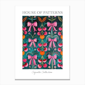 Folk Pink Bows 1 Pattern Poster Canvas Print