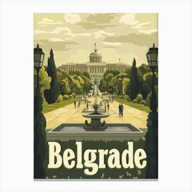 Aihrgdesign A Mid Century Modern Travel Poster For Belgrade 2 Leinwandbilder