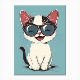 Cute Cat In Sunglasses 3 Canvas Print