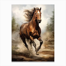 A Horse Painting In The Style Of Photorealistic Technique 3 Canvas Print