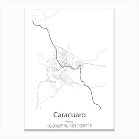 Caracuaro,Mexico Minimalist Map Toile