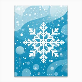 Abstract Vector Illustration Of A Merry Snowflake Nestled In Winter Frost Central On A Background A (2) Canvas Print