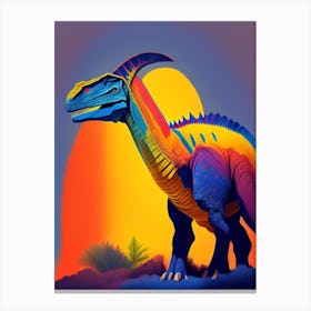 Lambeosaurus Primary Colours Dinosaur Canvas Print