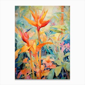 Tropical Plant Painting Bird Of Paradise 2 Canvas Print