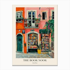 Lisbon Book Nook Bookshop 4 Poster Canvas Print