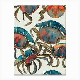 Velvet Crab Vintage Graphic Watercolour Canvas Print