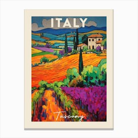 Tuscany Italy 1 Fauvist Painting Travel Poster Canvas Print