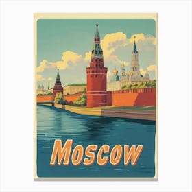 Aihrgdesign A Classic 1960s Travel Poster For Moscow 2 Canvas Print