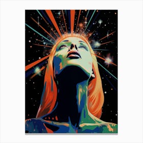 Ritual Under A Comet | Glowing Pop Art Canvas Print