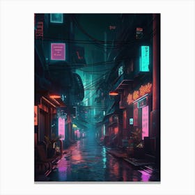 Neon City Hd Wallpaper Canvas Print