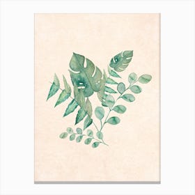 Bloomery Decor Watercolor Jungle Leaves S Canvas Print