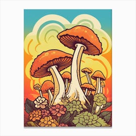 Retro Mushrooms 11 Canvas Print
