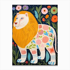 Maximalist Animal Painting Lion 6 Canvas Print