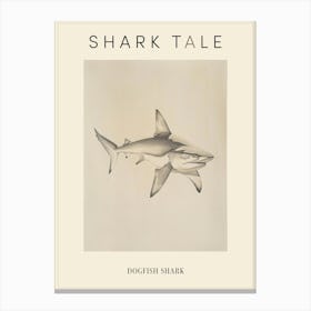 Dogfish Shark Vintage Illustration 6 Poster Canvas Print