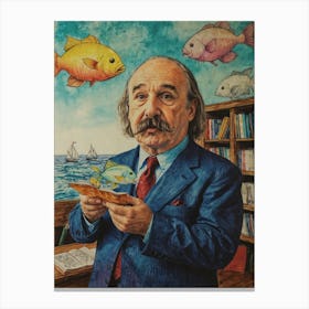 Man With Fish Canvas Print