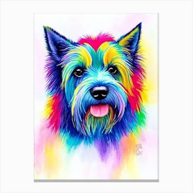 Scottish Terrier Rainbow Oil Painting dog Canvas Print