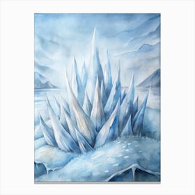 A Minimalist Design Of Ice Spikes Forming Unique P Canvas Print