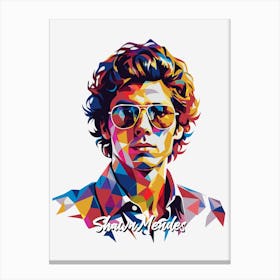 Shawn Mendes 03 Portrait Music Icon WPAP Pop Art Style Canvas Print