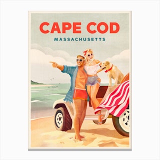 Vintage Travel Cape Cod Massachusetts Canvas Print