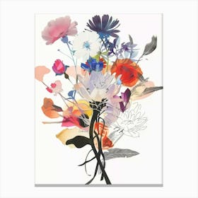 Asters 1 Collage Flower Bouquet Canvas Print