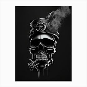 Skull With Black And Dark Accents Stream Punk Canvas Print