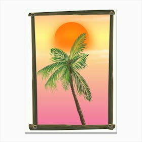 Palm Tree At Sunset Canvas Print