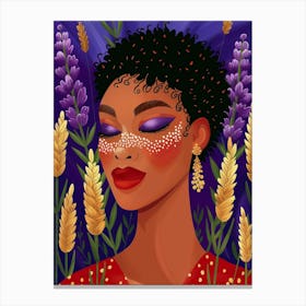 African Woman With Flowers 2 Canvas Print