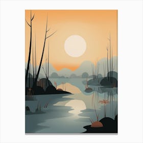 Wetlands Abstract Minimalist 2 Canvas Print