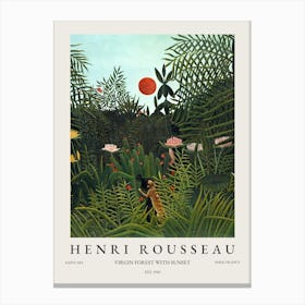 Henri Rousseau Virgin Forest With Sunset Canvas Print