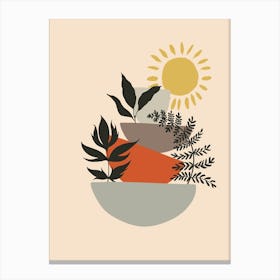 Sun And Plants Canvas Print