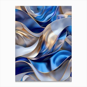 Abstract Blue And Gold Background 2 Canvas Print
