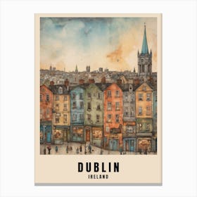 Dublin City Ireland Travel Poster (28) Canvas Print