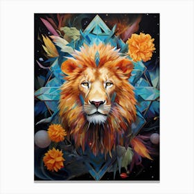 Lion Art Painting Contemporary Style 3 Canvas Print