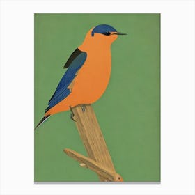 Barn Swallow Midcentury Illustration Bird Canvas Print