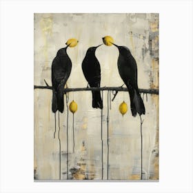 Three Birds Eating Lemons Canvas Print