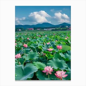 Lotus Flower Field Canvas Print