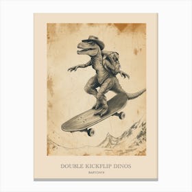 Baryonyx Vintage Dinosaur Poster 2 Canvas Print