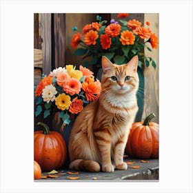 Autumn Cat 1 Canvas Print