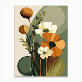 Abstract Flowers In A Vase Canvas Print