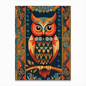 Owl Folk Art, 1380 Canvas Print