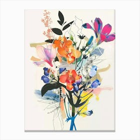 Lobelia 2 Collage Flower Bouquet Canvas Print