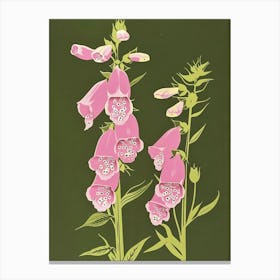 Pink & Green Foxglove 2 Canvas Print