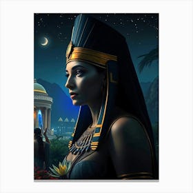 Cleopatra At Night - Diverse Art Illustration 69 Canvas Print