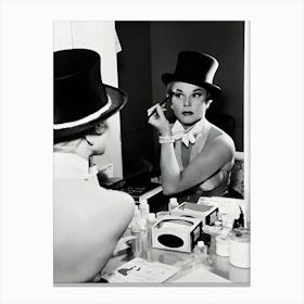 Doris Day Applying Makeup In Dressing Room Canvas Print