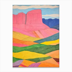 Mount Roraima South America 3 Colourful Mountain Illustration Canvas Print