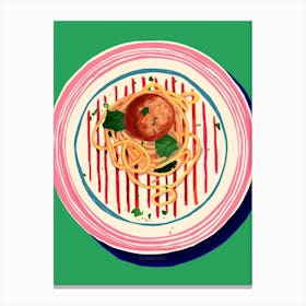 A Plate Of Calamari, Top View Food Illustration 3 Canvas Print