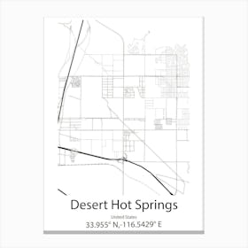 Desert Hot Springs,United States Minimalist Map Canvas Print