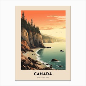 West Coast Trail Canada 3 Vintage Hiking Travel Poster Canvas Print